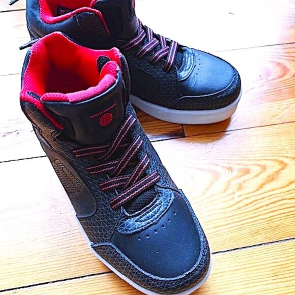 Skechers Energy Lights Hightop Leather Shoes - EUC - Picture 1 of 15